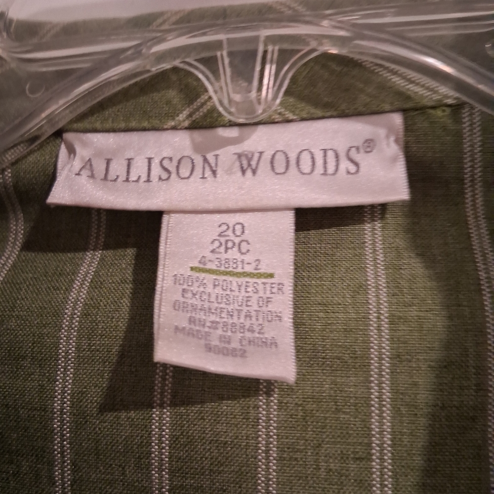 Allison Wood Green Striped Blazer and Skirt Set - Picture 2 of 3
